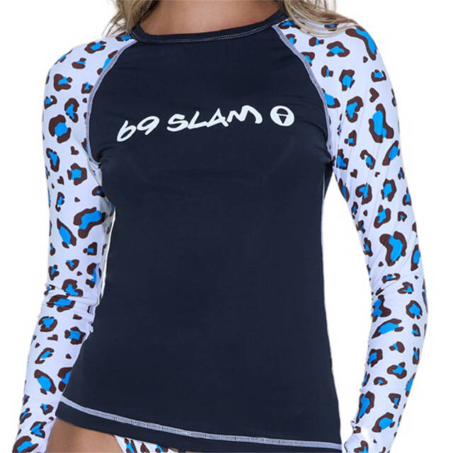 69slam レディース ラッシュガード LOVEPARD GRLLVP-BK ネイビー 長袖