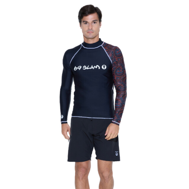 69slam メンズ ラッシュガード SAMOAN MRLSMO-BK ブラック 長袖 メンズ