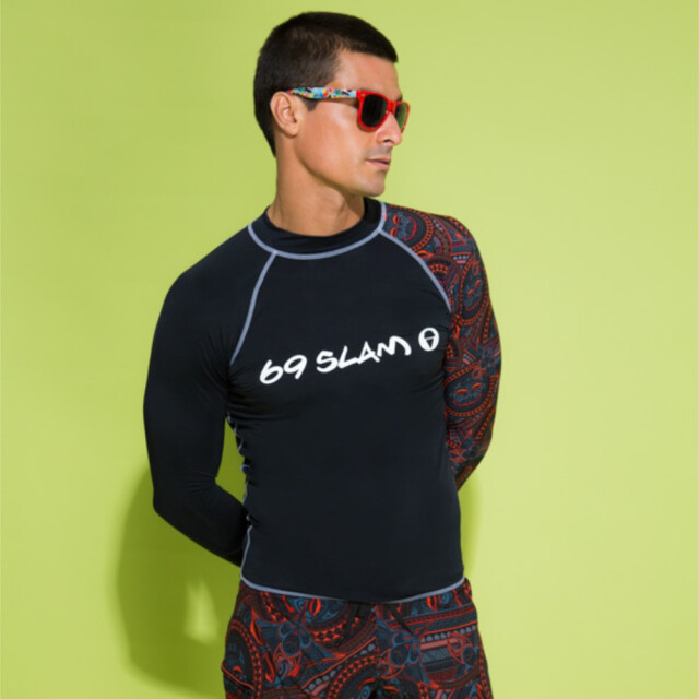 69slam メンズ ラッシュガード SAMOAN MRLSMO-BK ブラック 長袖 メンズ