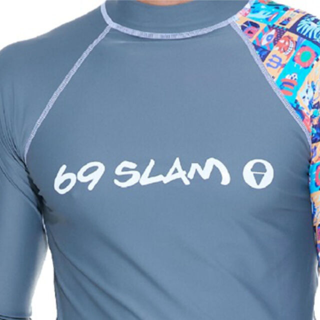 69slam メンズ ラッシュガード WEIRD BLOCK MRLWBK-DG グレー