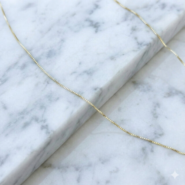 ハワイアンジュエリー シルバーチェーン イエローゴールド ベネチアンチェーン 40cm