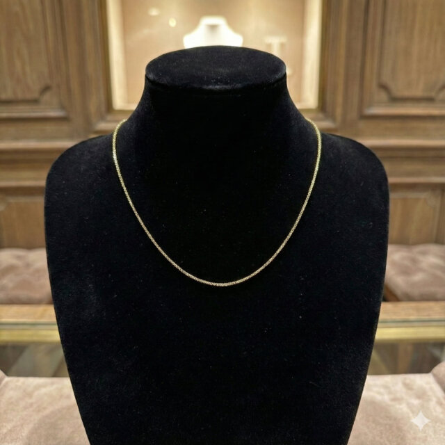 ハワイアンジュエリー シルバーチェーン イエローゴールド ベネチアンチェーン 40cm