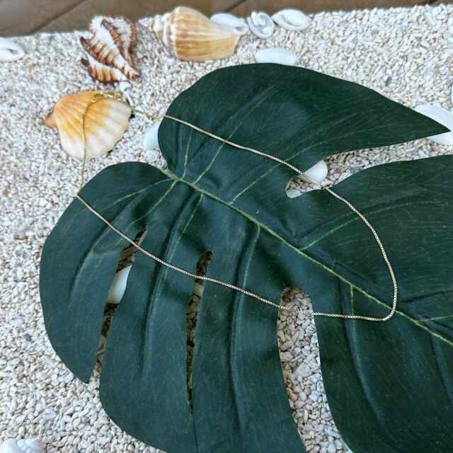 ハワイアンジュエリー シルバーチェーン イエローゴールド ベネチアンチェーン 40cm