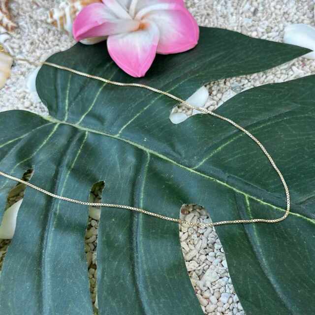 ハワイアンジュエリー シルバーチェーン イエローゴールド ベネチアンチェーン 40cm