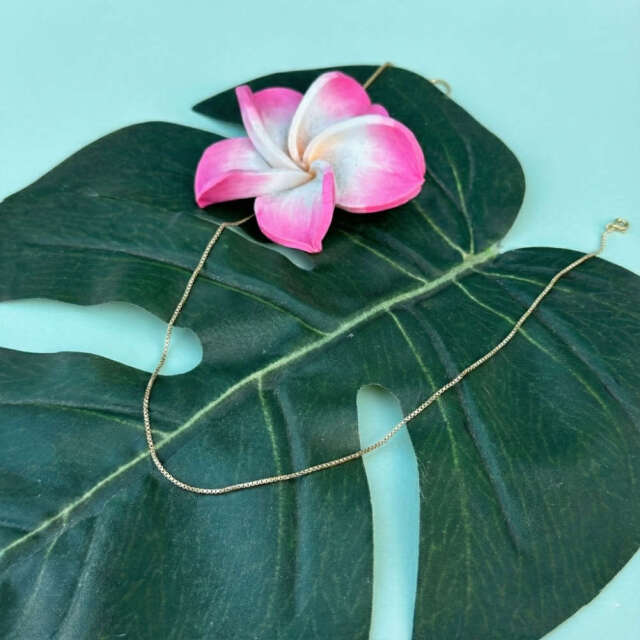 ハワイアンジュエリー シルバーチェーン イエローゴールド ベネチアンチェーン 40cm