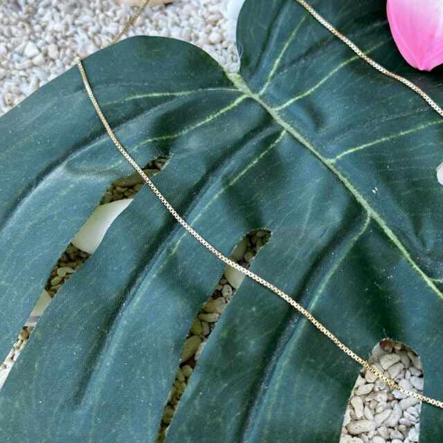 ハワイアンジュエリー シルバーチェーン イエローゴールド ベネチアンチェーン 40cm