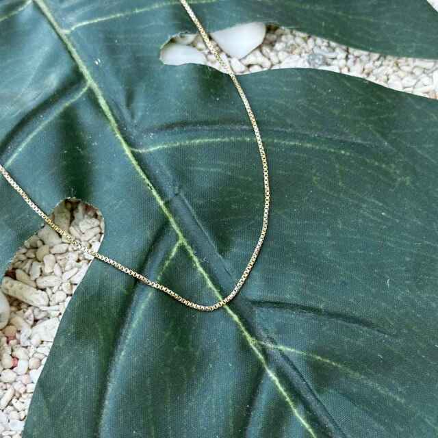 ハワイアンジュエリー シルバーチェーン イエローゴールド ベネチアンチェーン 40cm