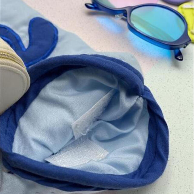 ハワイアンキルト メガネケース サングラスケース ホヌ プルメリア ライトブルー