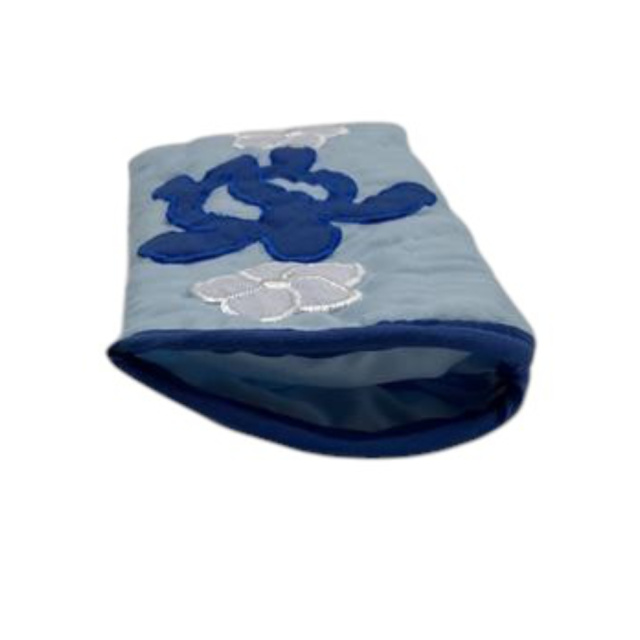 ハワイアンキルト メガネケース サングラスケース ホヌ プルメリア ライトブルー