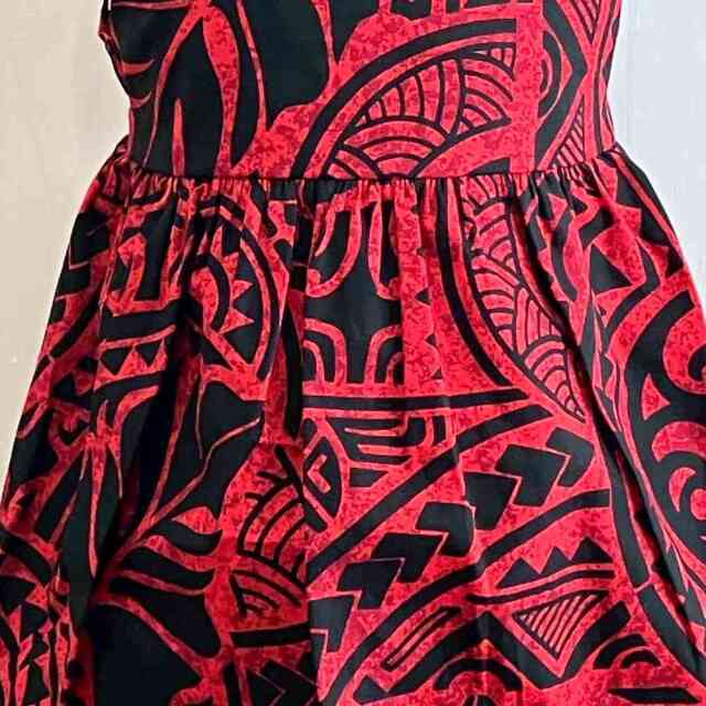 子供服ハワイアン キッズワンピース モンステラ カパ タパ