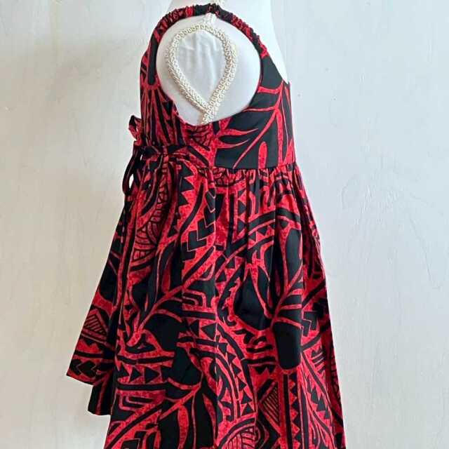 子供服ハワイアン キッズワンピース モンステラ カパ タパ