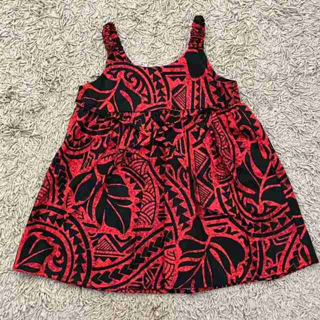 子供服ハワイアン キッズワンピース モンステラ カパ タパ