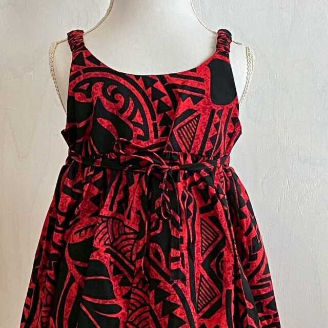 子供服ハワイアン キッズワンピース モンステラ カパ タパ