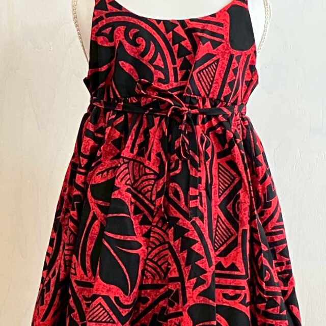 子供服ハワイアン キッズワンピース モンステラ カパ タパ