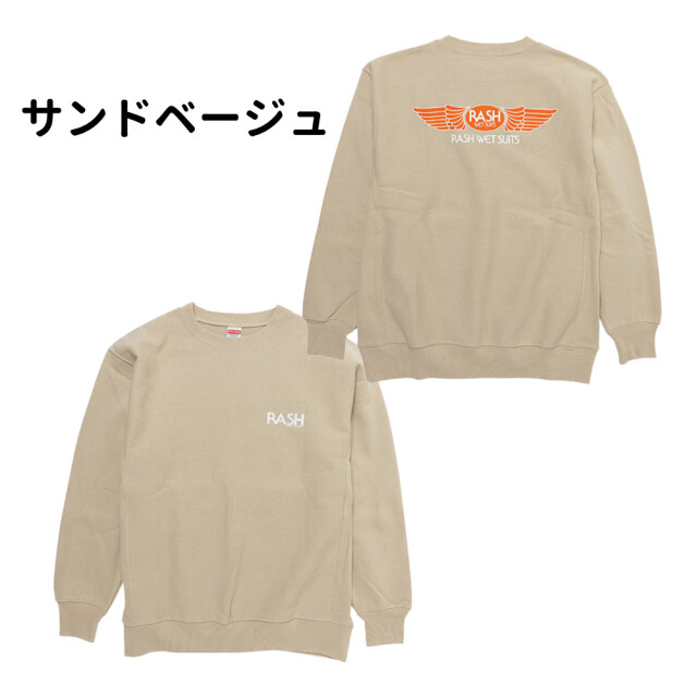 2025 RASH ラッシュ 羽バック クルーネック スウェット メンズウェア ロングスリーブ トレーナー 男性用