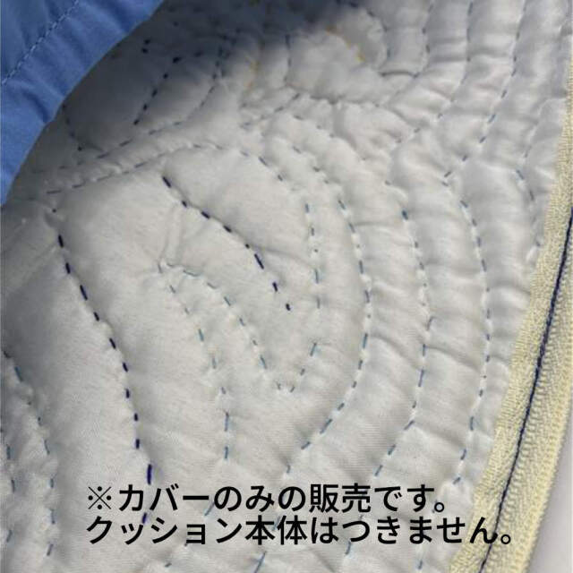 ハワイアンキルト クッションカバー ブルー モンステラ ティアレ 46cm×46cm