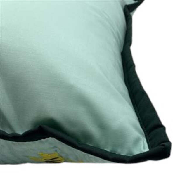 ハワイアンキルト クッションカバー ブルー オアフ島地図 46cm×46cm