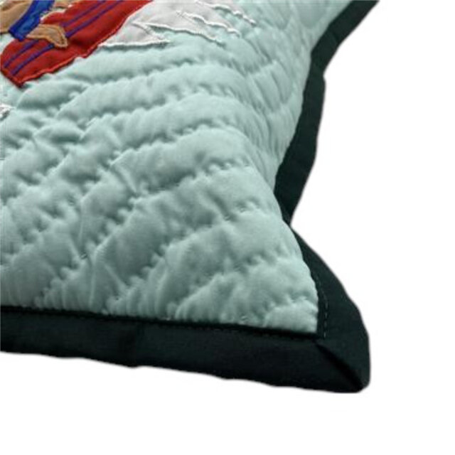 ハワイアンキルト クッションカバー ブルー オアフ島地図 46cm×46cm