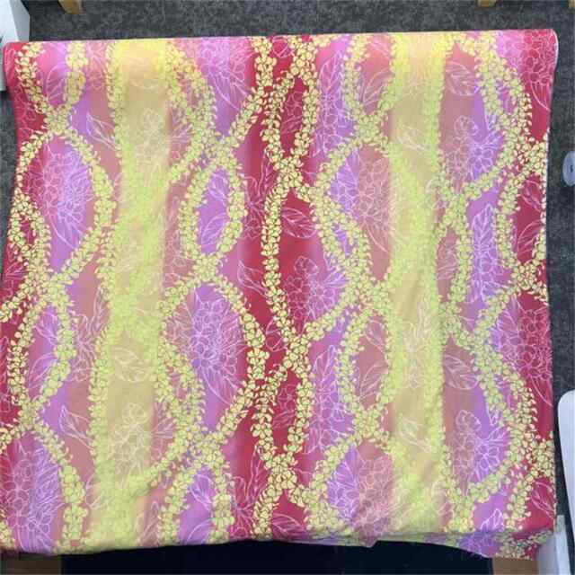 ハワイアン生地 ピンク プルメリア レイ 115cm幅 トロピカル フラワー