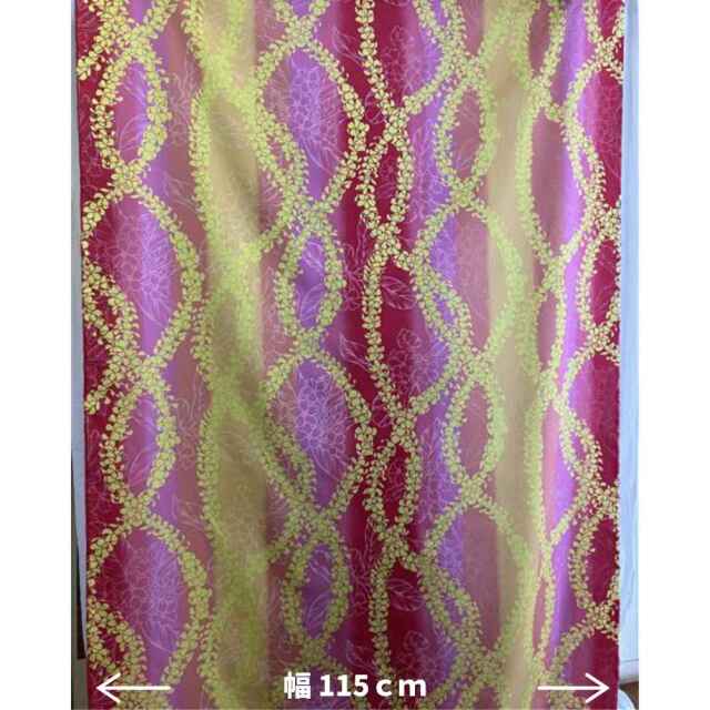 ハワイアン生地 ピンク プルメリア レイ 115cm幅 トロピカル フラワー