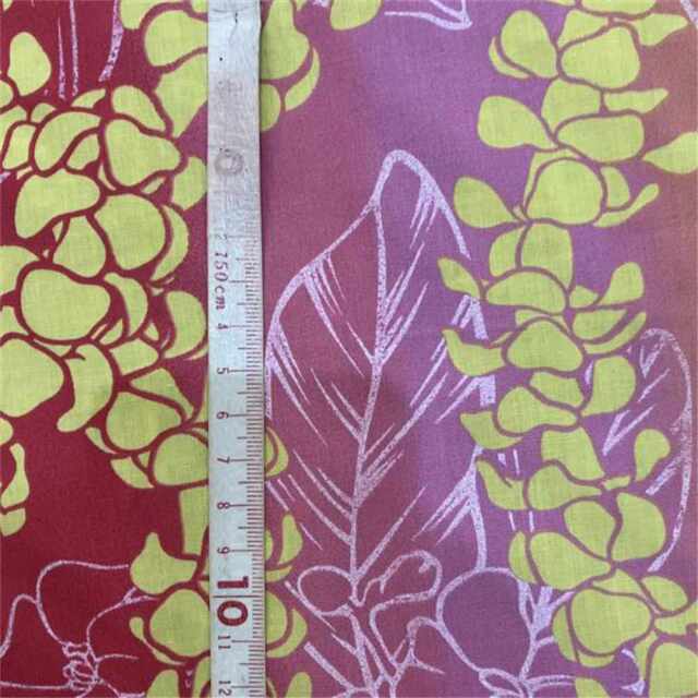 ハワイアン生地 ピンク プルメリア レイ 115cm幅 トロピカル フラワー