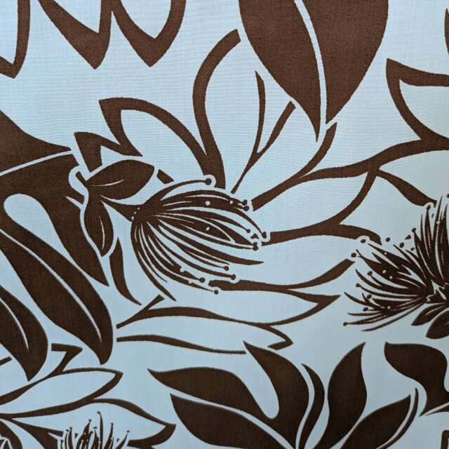 ハワイアン生地 ブラウン オヒアレフア モンステラ 115cm幅