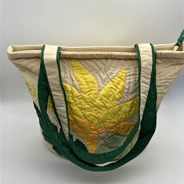 ハワイアンキルト トートバッグ バードオブパラダイス 極楽鳥花