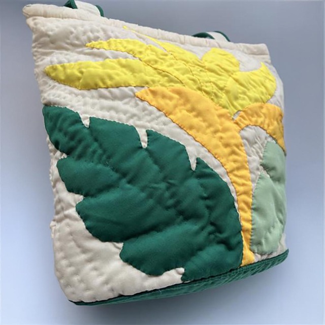 ハワイアンキルト トートバッグ バードオブパラダイス 極楽鳥花