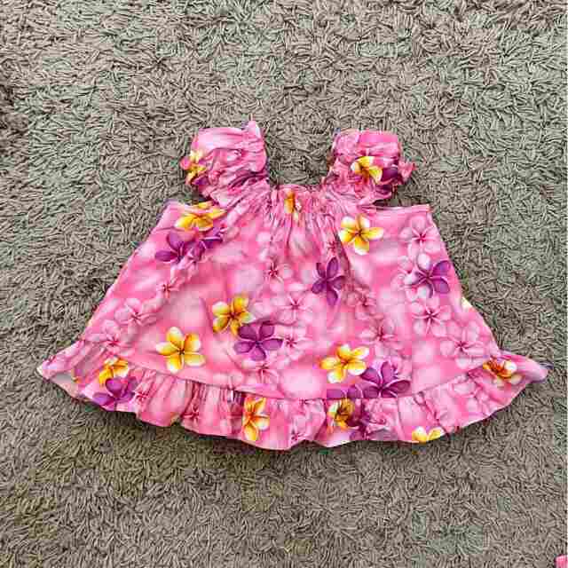 ハワイアン ベビー ワンピ+パンツ セット ピンク 24ヶ月目安
