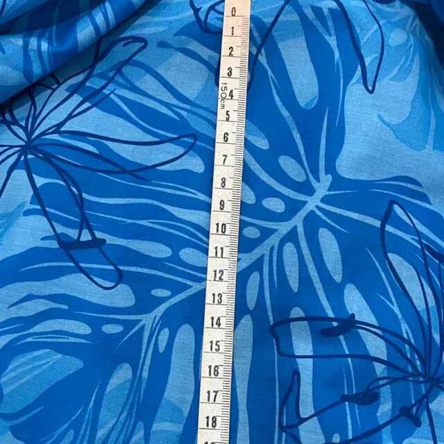 パウスカートシングル大人用 トロピカルフラワー ブルー モンステラ