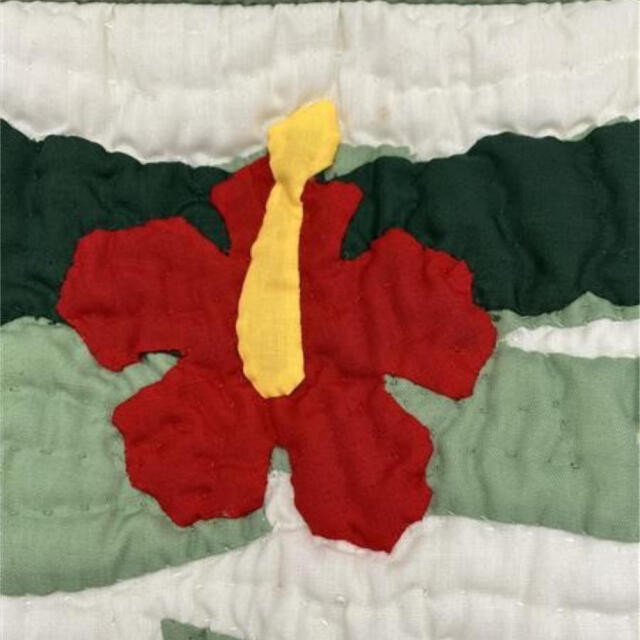 ハワイアンキルト 枕カバー グリーン ホヌ ハイビスカス 60cm×42cm