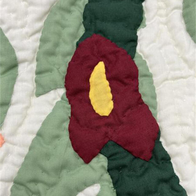 ハワイアンキルト 枕カバー グリーン ホヌ ハイビスカス 60cm×42cm