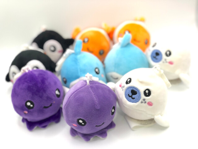 ぬいぐるみ キーホルダー スクイージーズ SQUEEZIES 海の生き物