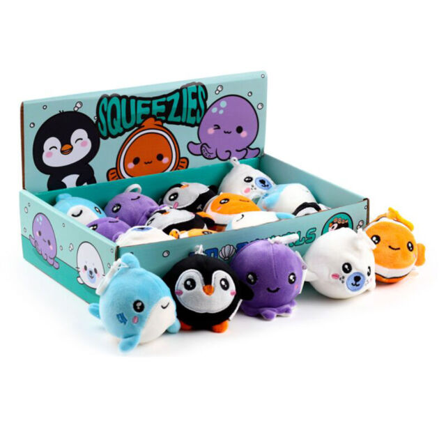 ぬいぐるみ キーホルダー スクイージーズ SQUEEZIES 海の生き物