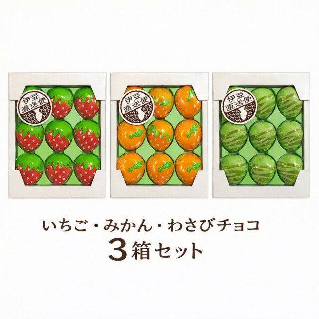 チョコレート 3種 セット いちご みかん わさび ちょこれーと
