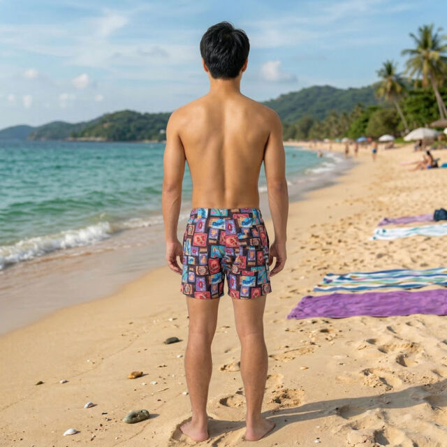レア　HAI SPORTING GEAR　マリン　魚　海中　総柄　タンクトップ 69slam サーフパンツ ボードショーツ メンズ ミディアム丈 TROPICAL