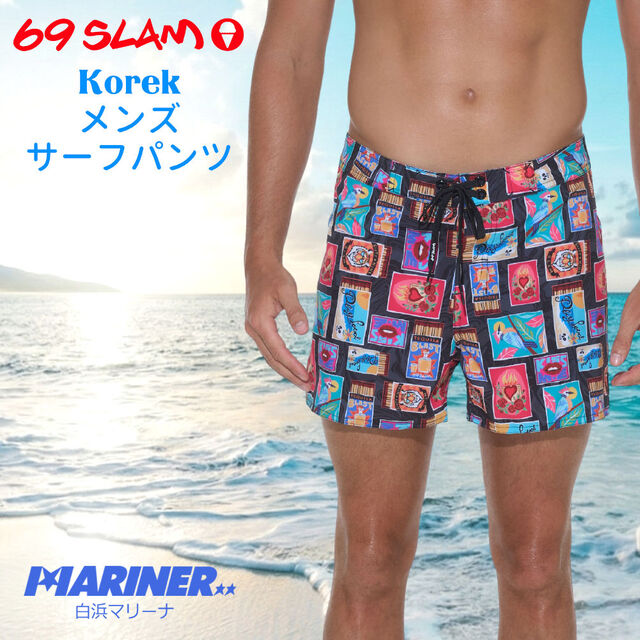 69slam サーフパンツ ボードショーツ メンズ 水着 ショート丈