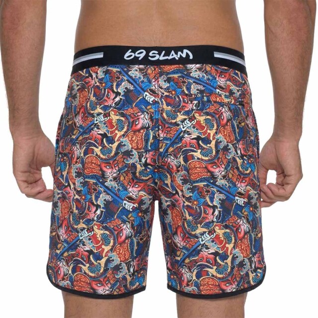 69slam サーフパンツ ボードショーツ メンズ ミディアム丈 カブキモノ