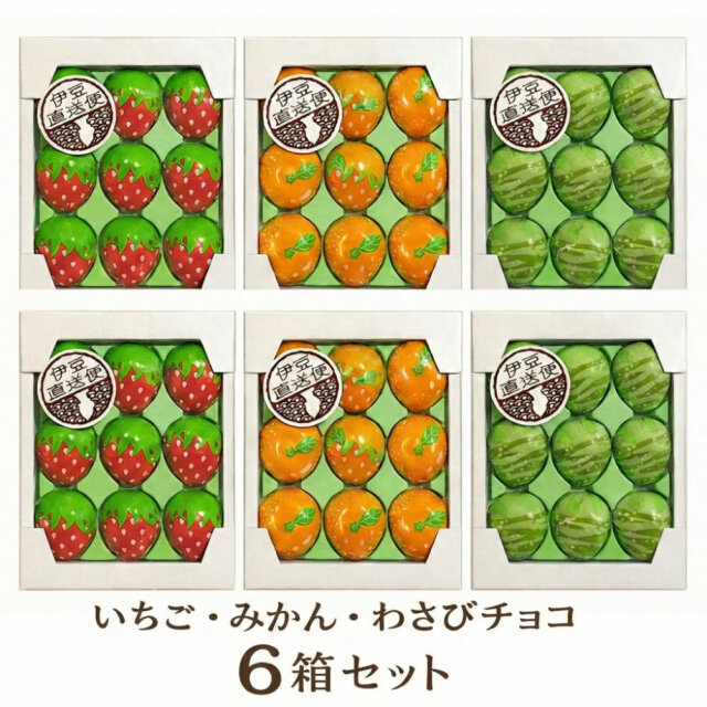 チョコレート 3種 6箱 セット いちご みかん わさび ちょこれーと