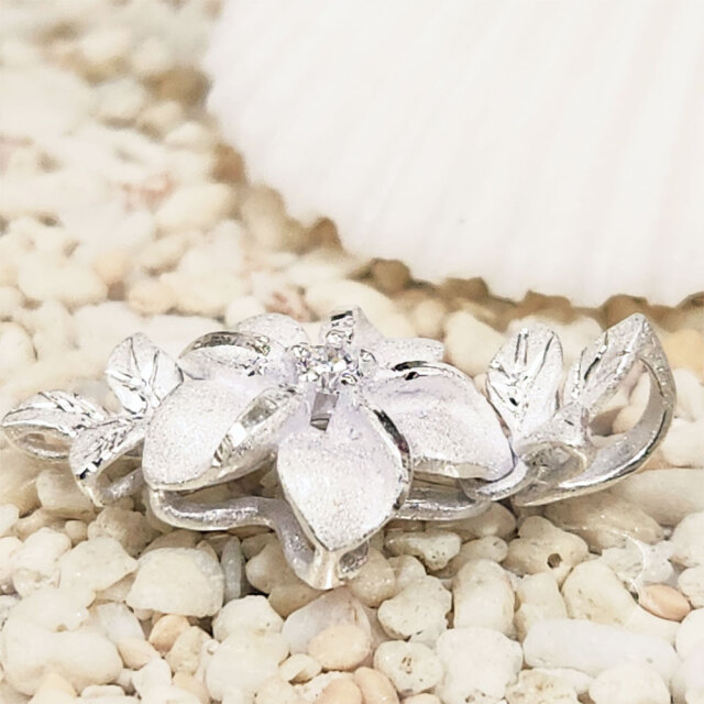 ハワイアンジュエリー プルメリアペンダント ネックレス シルバー チェーン付き