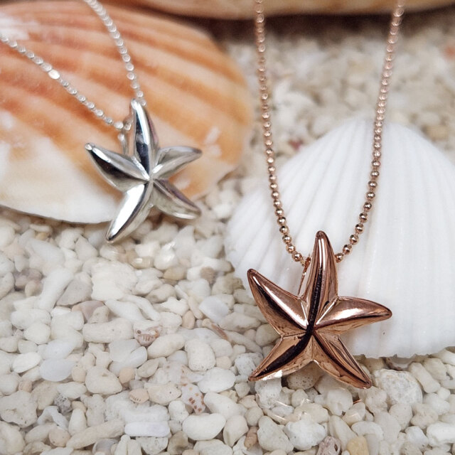 ハワイアンジュエリースターフィッシュシルバーチェーン925付き