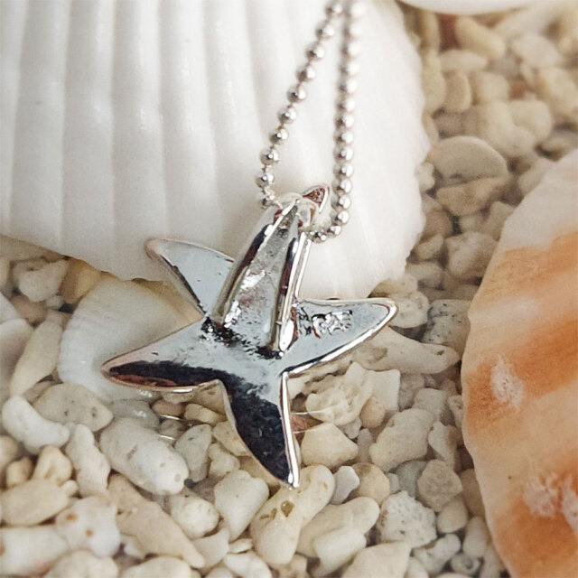 ⭐︎美品⭐︎ハワイアンジュエリーシルバー925 moon star wave ハワイアンジュエリー スターフィッシュ シルバー925チェーン付き