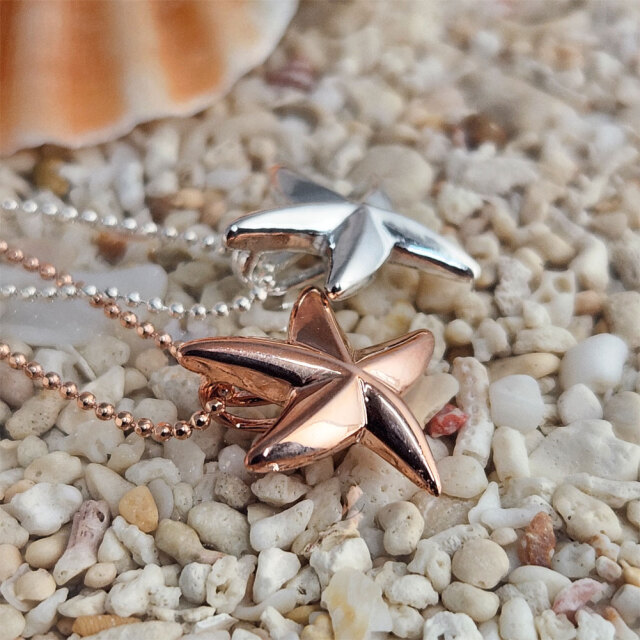 ハワイアンジュエリー スターフィッシュ シルバー925チェーン付き
