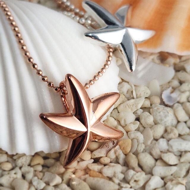 ハワイアンジュエリースターフィッシュシルバーチェーン925付き