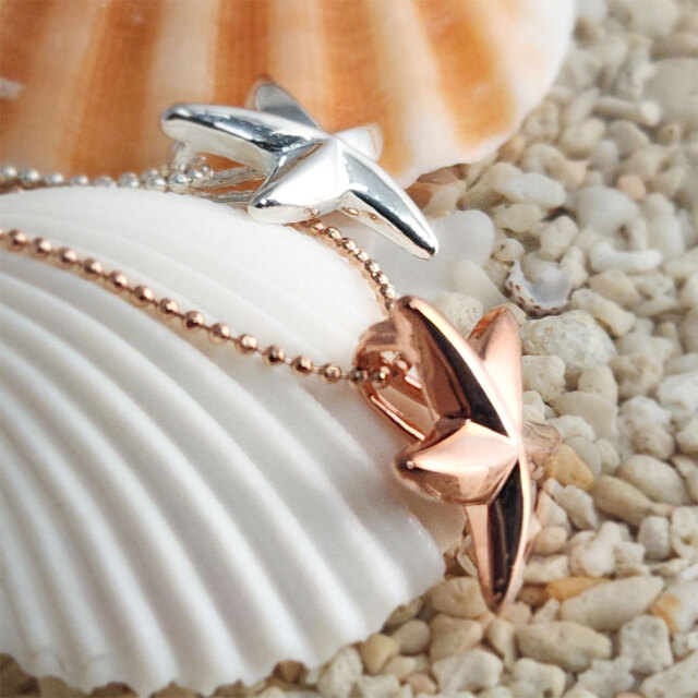 ハワイアンジュエリースターフィッシュシルバーチェーン925付き