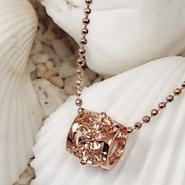 ハワイアンジュエリー プルメリアバレルペンダントネックレス チューブ型 樽型 ネックレス チェーン付き