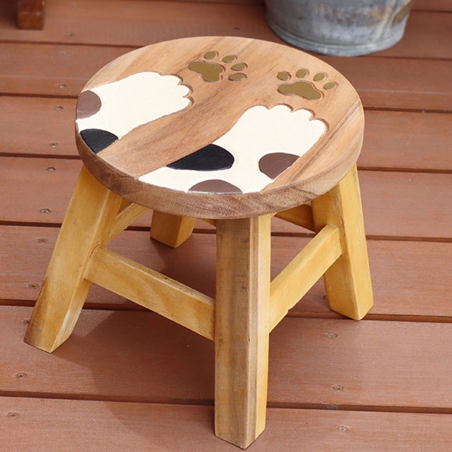 ラウンドスツール キャットハンズ wood stool ウッドスツール 子供部屋