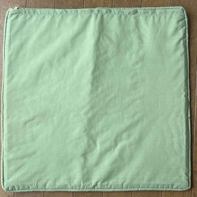ハワイアンキルト クッションカバー ハイビスカス オレンジ 46cm×46cm 完成品 ハンドメイド