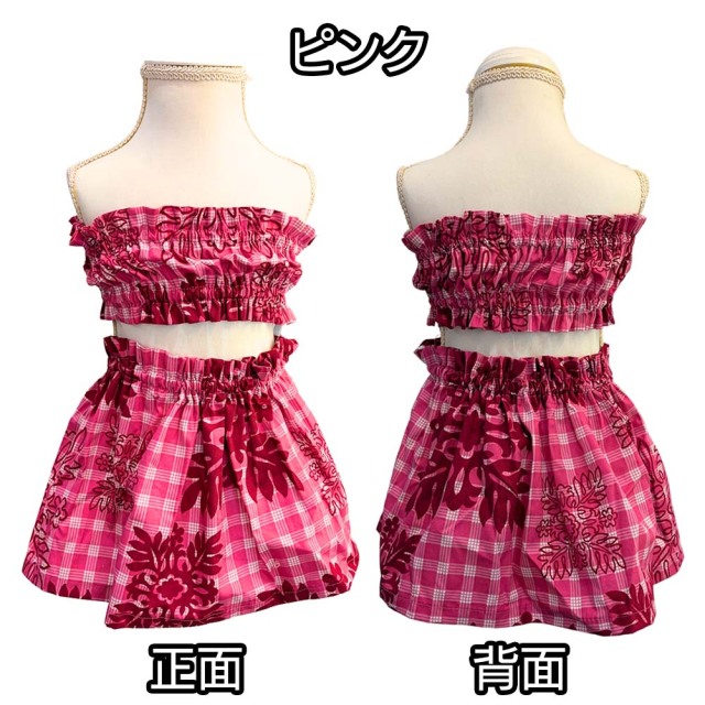 お子様アロハ花柄ツーピース