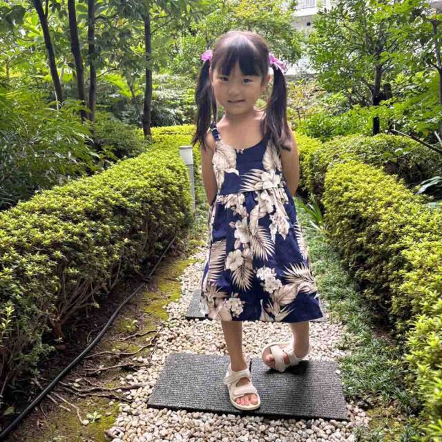 子供服ワンピースアンスリウムハワイアンキッズワンピース